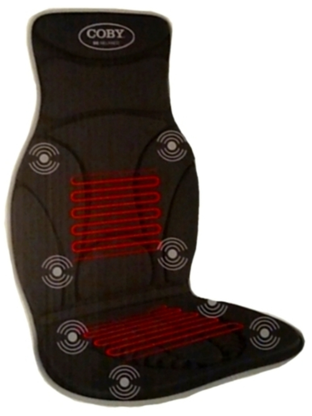 COBY Vibration Massage Cushion Car Seat Couch / Chair Gift Optional Heat New Box
